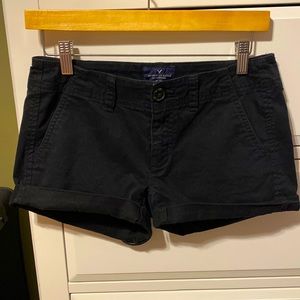 American Eagle black stretch shortie shorts